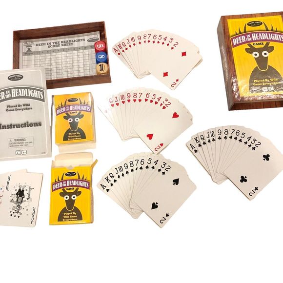 Game Bundle Dice & Card Games Scrabble Slam, Fish Or Cut Bait/Deer In Headlights - Picture 7 of 10